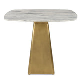 Equilateral Bistro Table - Arabescato/Brass, 2 CARTONS