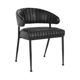 Umbria Leather Dining Chair - Midnight Raven