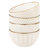 Kook Ceramic Cereal Bowls, 22 oz, Set of 4, Narbonne Collect