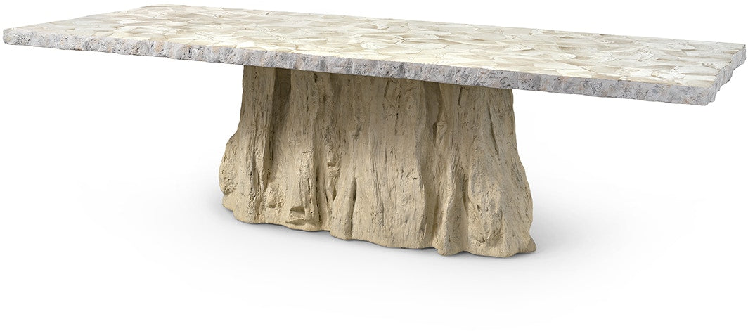 CAMILLA FOSSILIZED CLAM DINING TABLE, RECTANGULAR - Hedi's Furniture
