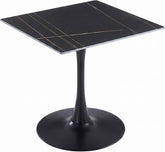Bristol Sintered Stone Dining Table - Square Modern: Black / Black
