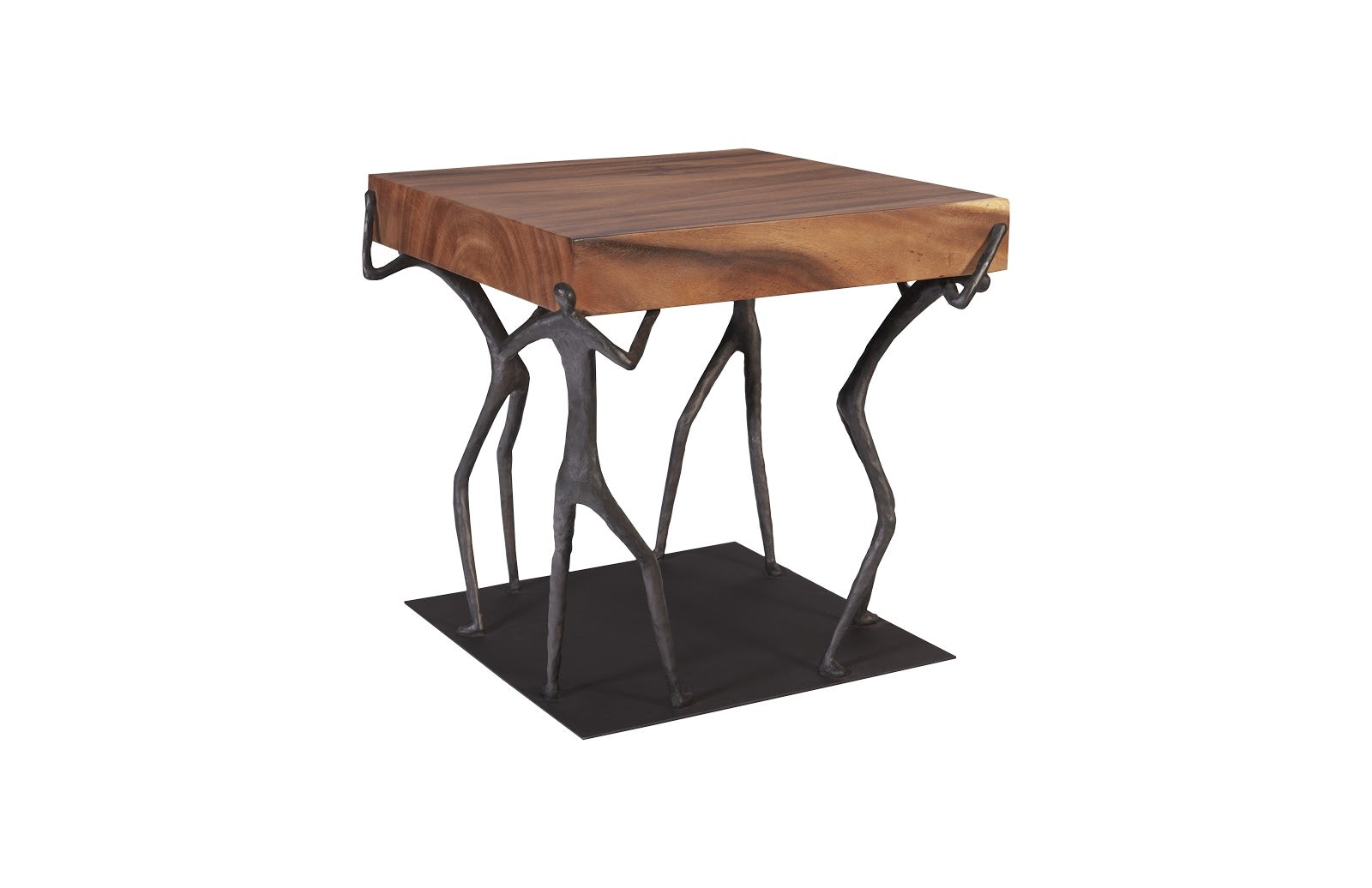 Atlas Side Table Chamcha Wood, Natural, Metal - Hedi's Furniture