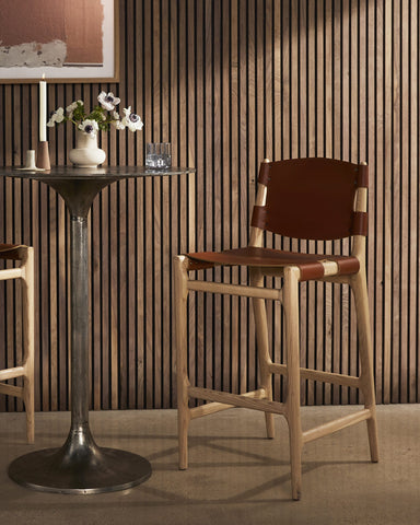 Joan Stool-Saddle Leather Blend-Bar |NEW - Hedi's Furniture