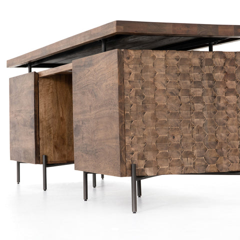 RAFFAEL DESK-ANTIQUE BROWN - Hedi's Furniture