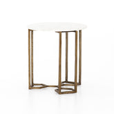 NAOMI MARBLE END TABLE-RAW BRASS - Hedi's Furniture