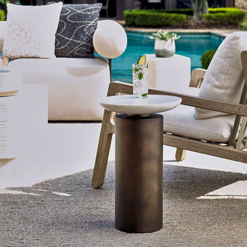 Olso Outdoor Accent Table, Bronze, 2 Cartons