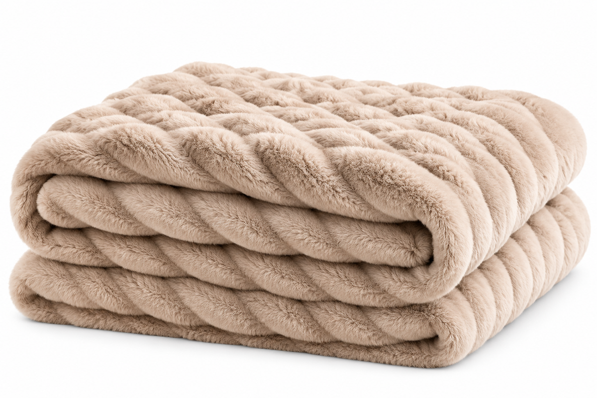 Luxe Double-Layer Faux Fur Throw Blanket – 50" x 60": Pink