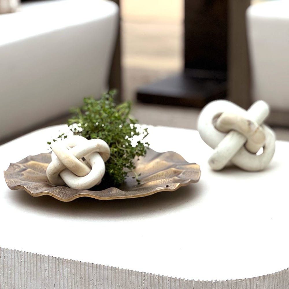 Limestone Link Outdoor Sculptures, S/2
