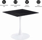 Bristol Sintered Stone Dining Table - Square Modern: Black / Black
