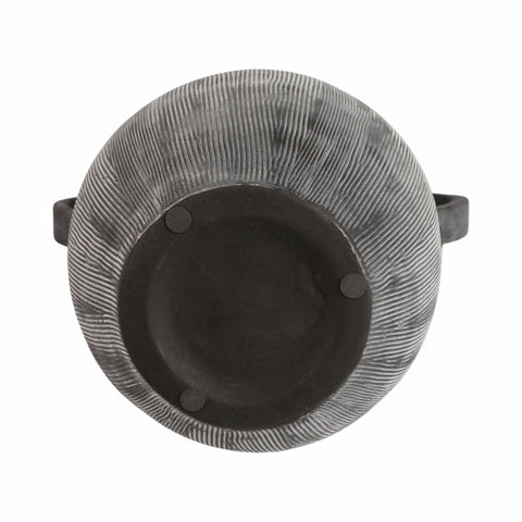 Black 15 in. Dolomite Amphora Weathered Vase