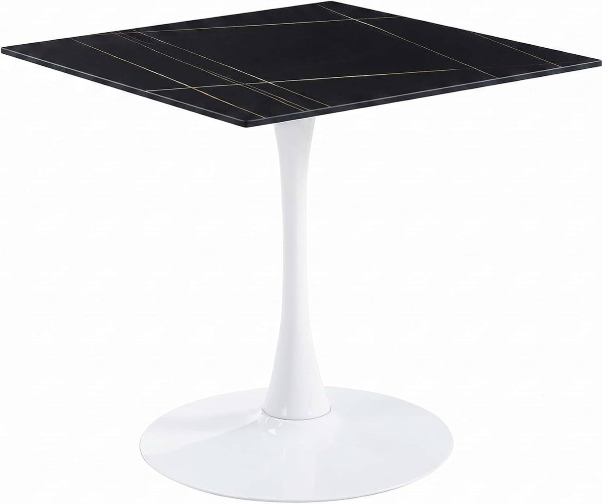 Bristol Sintered Stone Dining Table - Square Modern: Black / Black