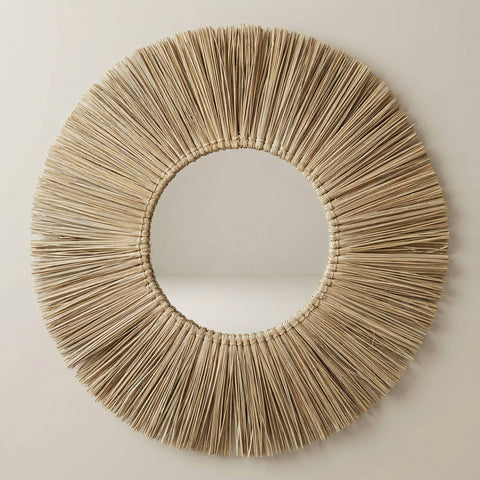 Round Seagrass Wall Mirror — Wholesale Case of 5