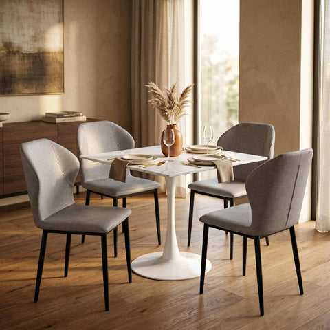 Bristol Sintered Stone Dining Table - Square Modern: Black / Black