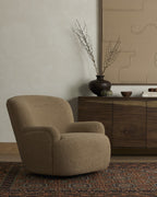 Kadon Swivel Chair-Sheepskin Camel - Hedi's Furniture
