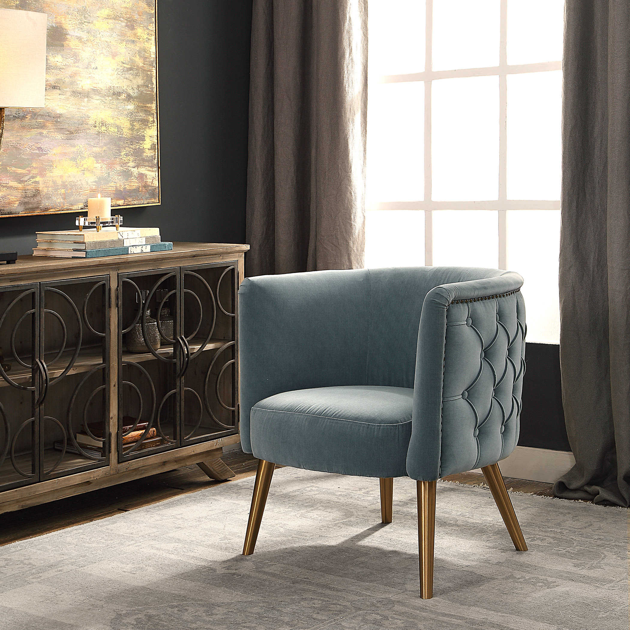 Slate blue accent chair hotsell