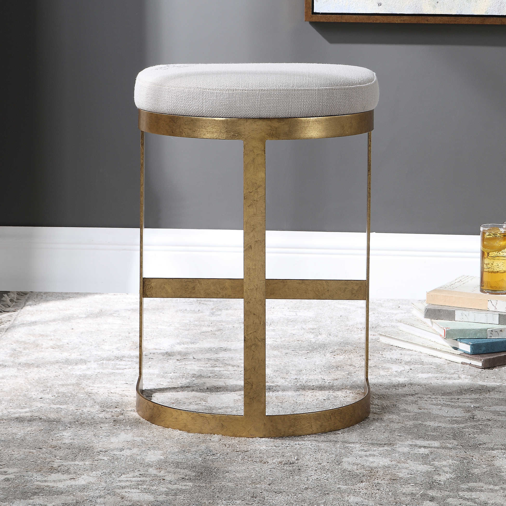 IVANNA COUNTER STOOL, GOLD - Hedi's Furniture