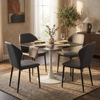 Bristol Sintered Stone Dining Table - Square Modern: Black / Black