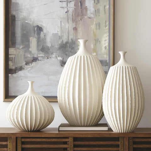 SAWTOOTH VASE COLLECTION-RUSTIC WHITE - Hedi's Furniture