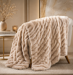 Luxe Double-Layer Faux Fur Throw Blanket – 50" x 60": Pink