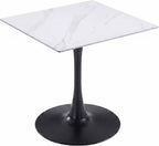 Bristol Sintered Stone Dining Table - Square Modern: Black / Black