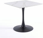 Bristol Sintered Stone Dining Table - Square Modern: Black / Black