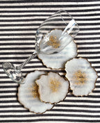 Set of 4 Free Form Geode Coasters: Copper / Gold