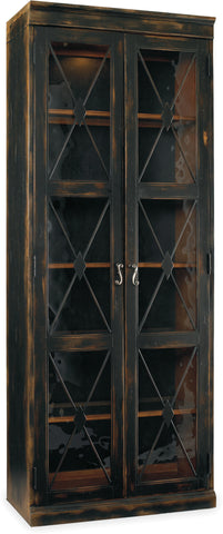 Sanctuary Two-Door Thin Display Cabinet - Ebony