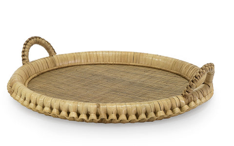 KENIS BRAIDED ROUND TRAY, NATURAL