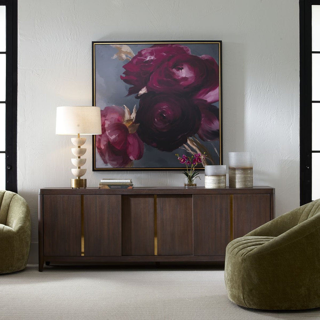 Plum Ranculus Framed Canvas