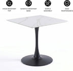 Bristol Sintered Stone Dining Table - Square Modern: Black / Black