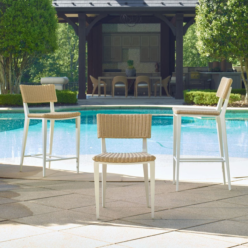 Calbas Outdoor Counter Stool, White
