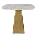 Equilateral Bistro Table - Arabescato/Brass, 2 CARTONS