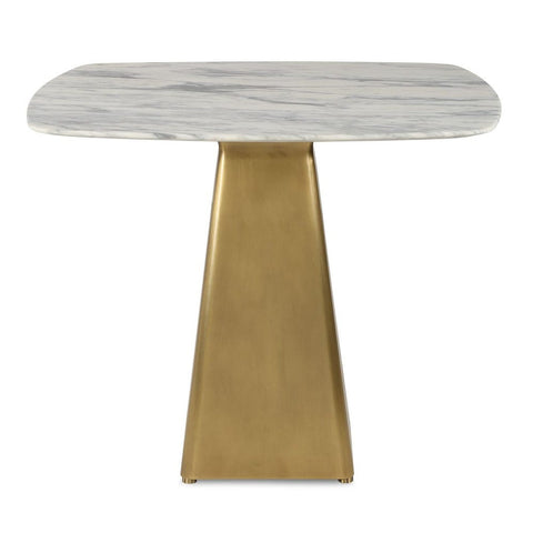 Equilateral Bistro Table - Arabescato/Brass, 2 CARTONS