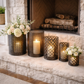 Metal Die Cut Hurricane Lanterns - Set of 5