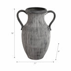 Black 15 in. Dolomite Amphora Weathered Vase
