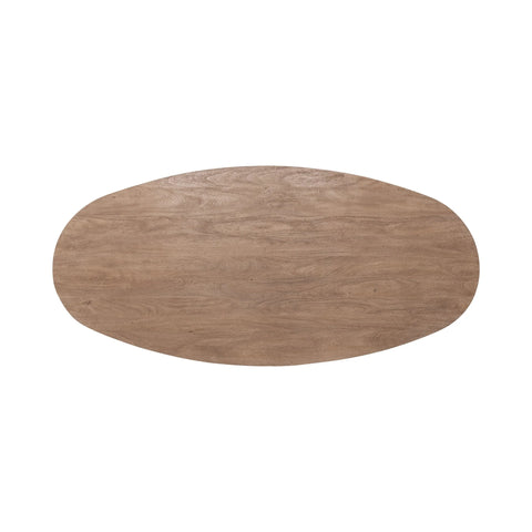 Amra Solid Wood Oval Dining Table - Sandstone Greige
