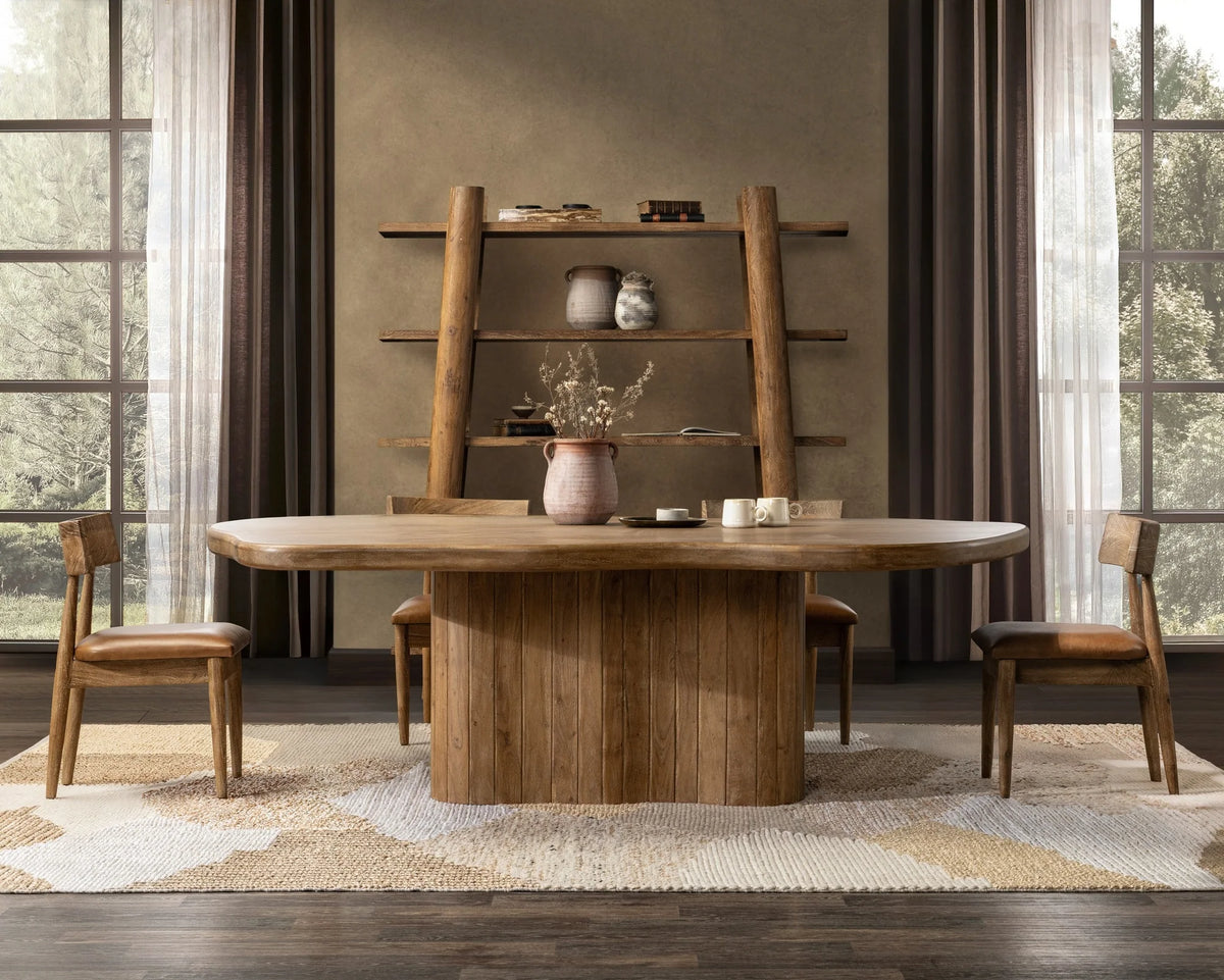 Alvaro Solid Wood Rectangle Dining Table - Golden Wheat
