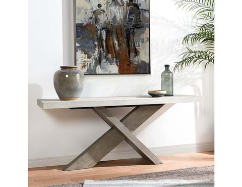 DURANT RECLAIMED PINE 72" CONSOLE TABLE DISTRESSED GRAY/WEATHERED CHALK