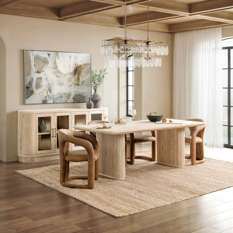 Vander Solid Wood Rectangle Dining Table - Cream Washed