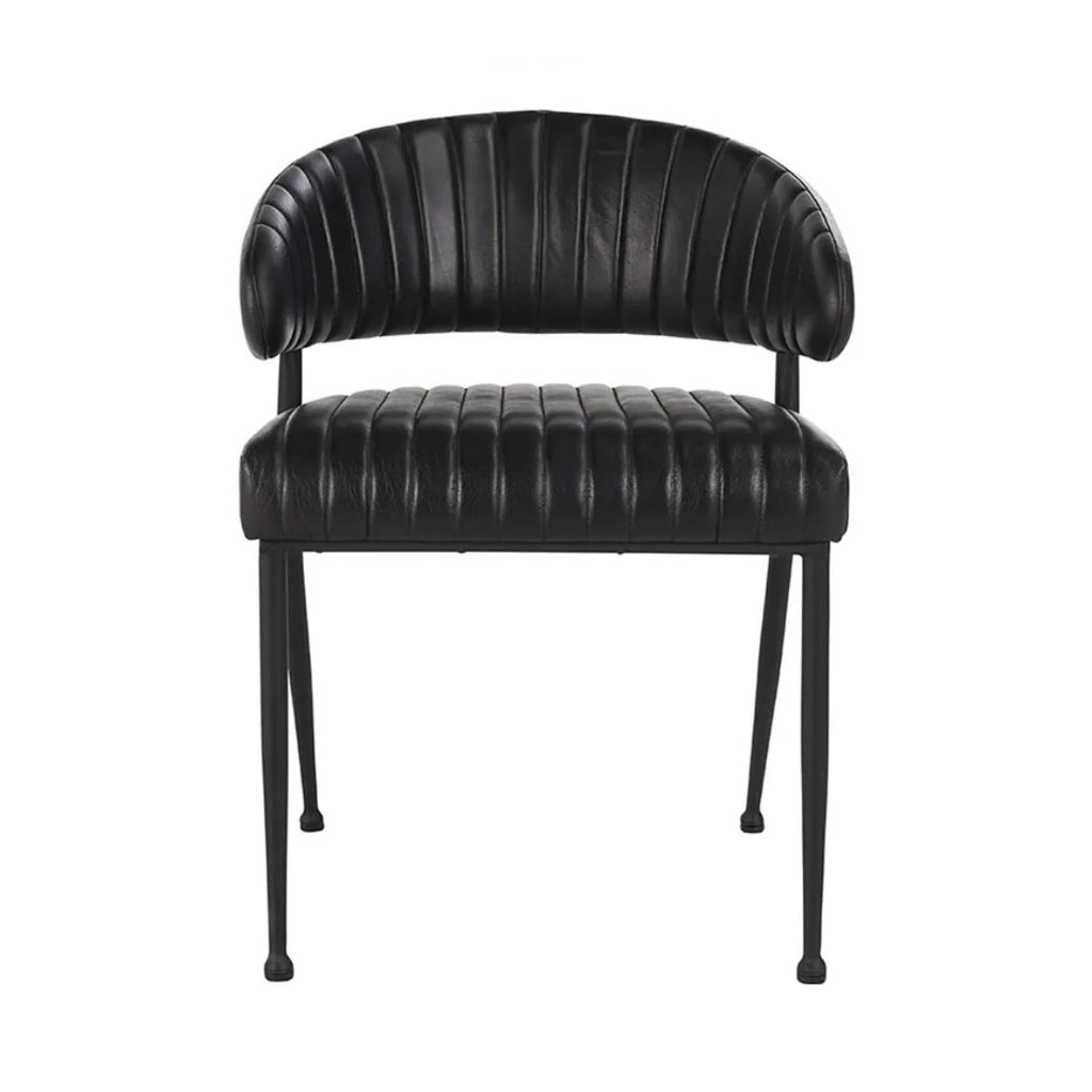 Umbria Leather Dining Chair - Midnight Raven