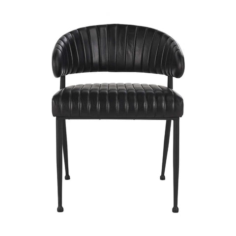 Umbria Leather Dining Chair - Midnight Raven