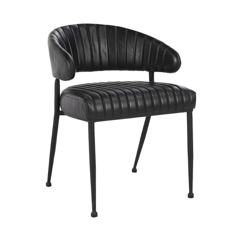 Umbria Leather Dining Chair - Midnight Raven