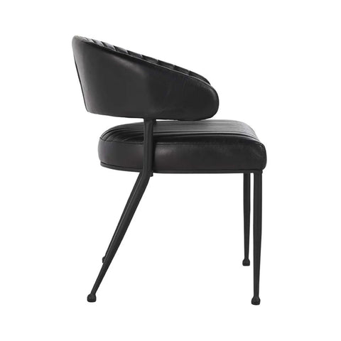 Umbria Leather Dining Chair - Midnight Raven