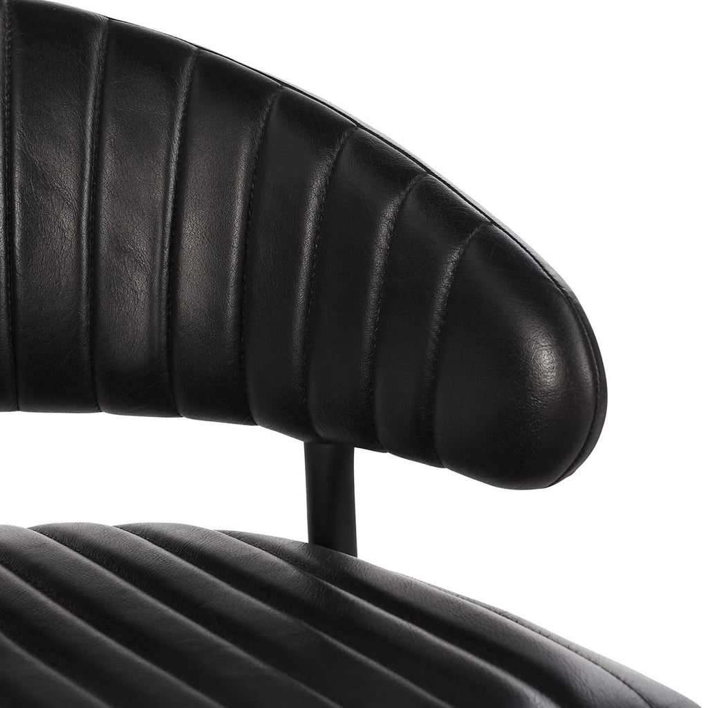 Umbria Leather Dining Chair - Midnight Raven
