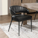 Umbria Leather Dining Chair - Midnight Raven