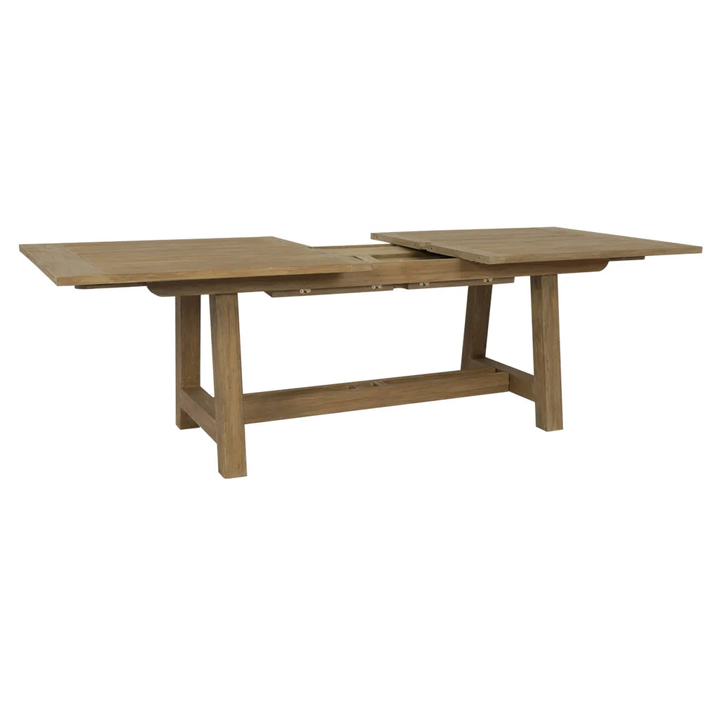 Coastal Teak Dining Table with Leaf Extension