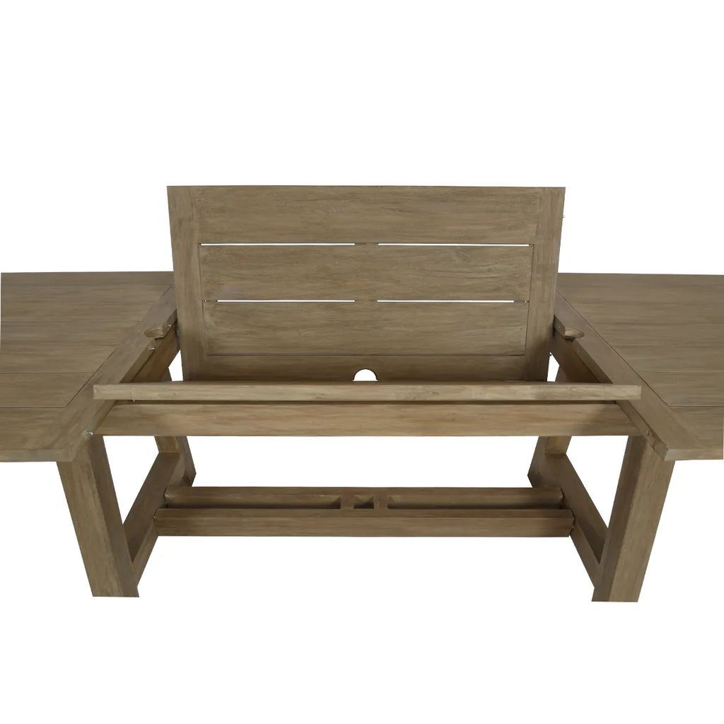 Coastal Teak Dining Table with Leaf Extension