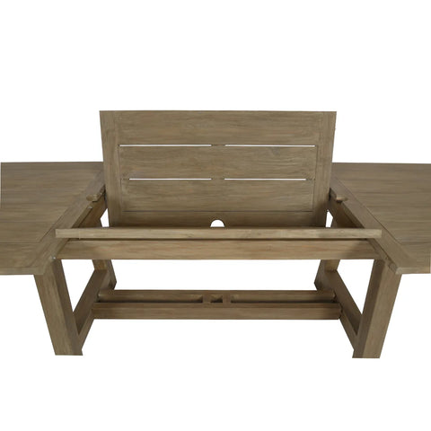 Coastal Teak Dining Table with Leaf Extension