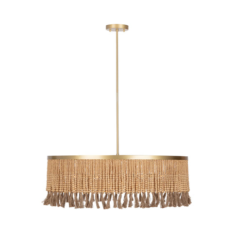 Andren Wood Beaded Round Pendant