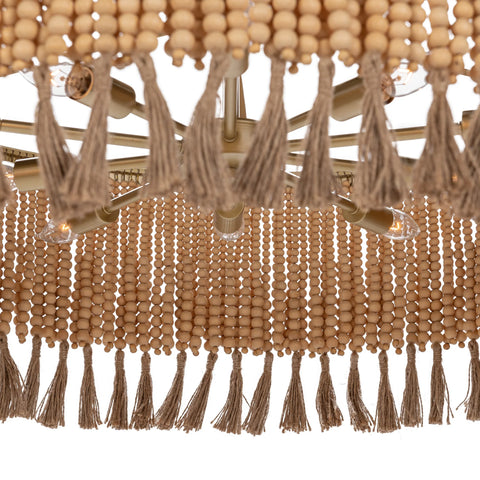Andren Wood Beaded Round Pendant